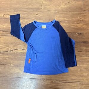Icebreaker Toddler Merino Wool Long Sleeve Baselayer Size 2T Blue Lightweight